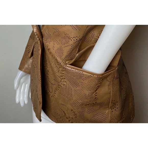 F. Ralph Lauren Leather Jacket Size 6 Brown Camel NWT $795 - Picture 6 of 11